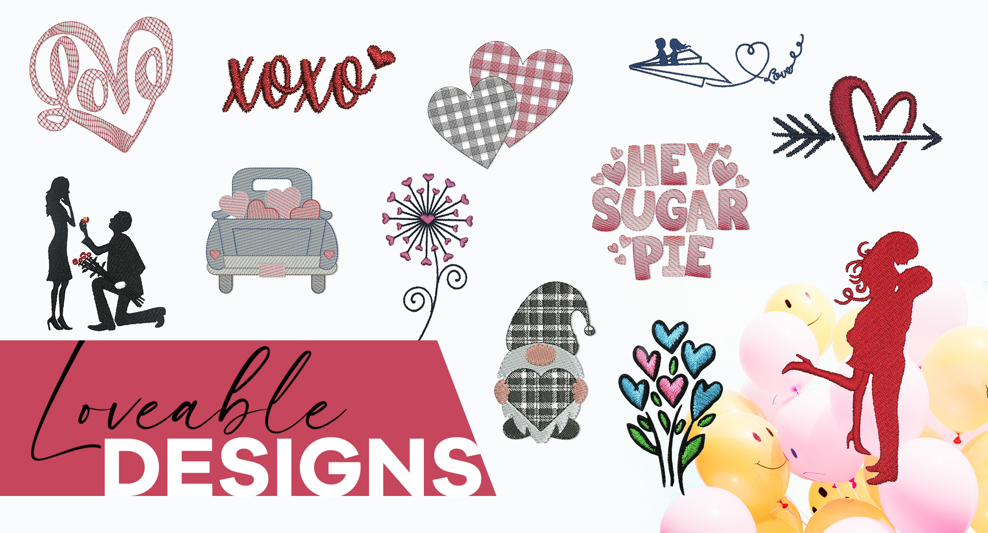 Valentine's Day Embroidery Designs by Apex