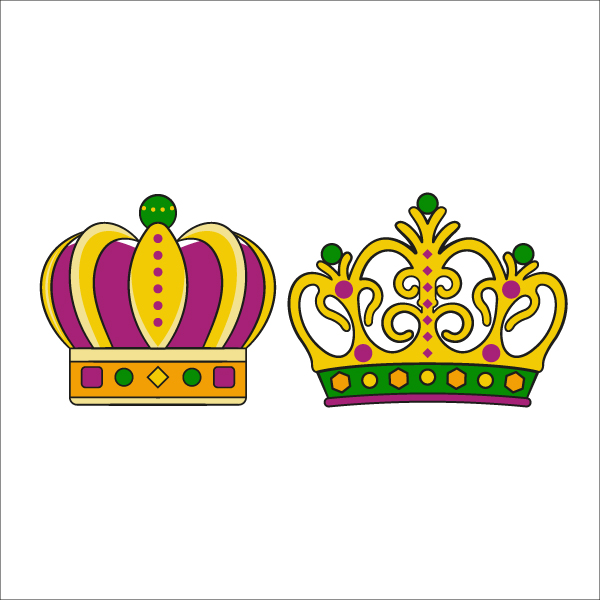 Mardi Gras Crown Pack SVG Cuttable Designs