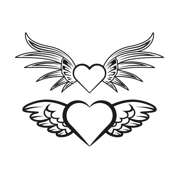 Angel Wings Heart Pack SVG Cuttable Designs