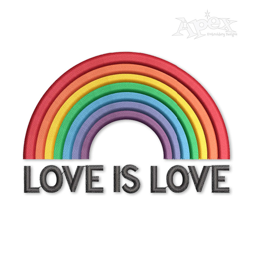 Love is Love Rainbow Embroidery Designs