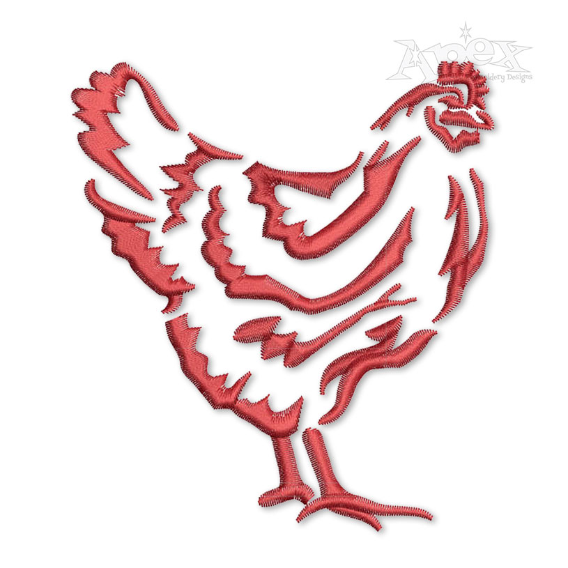 Chicken Hen Farm Embroidery Design
