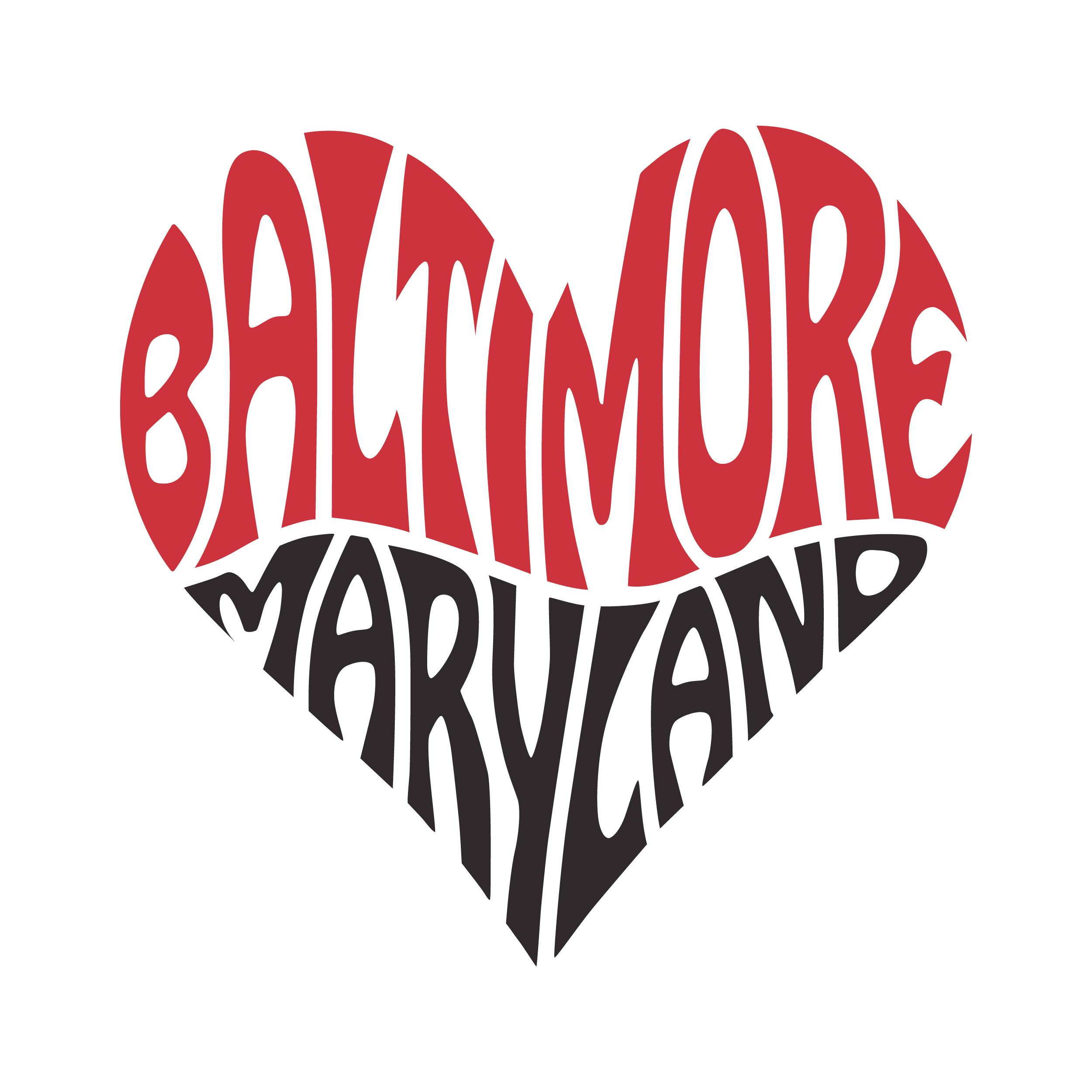 Baltimore Maryland Heart SVG Cuttable Design