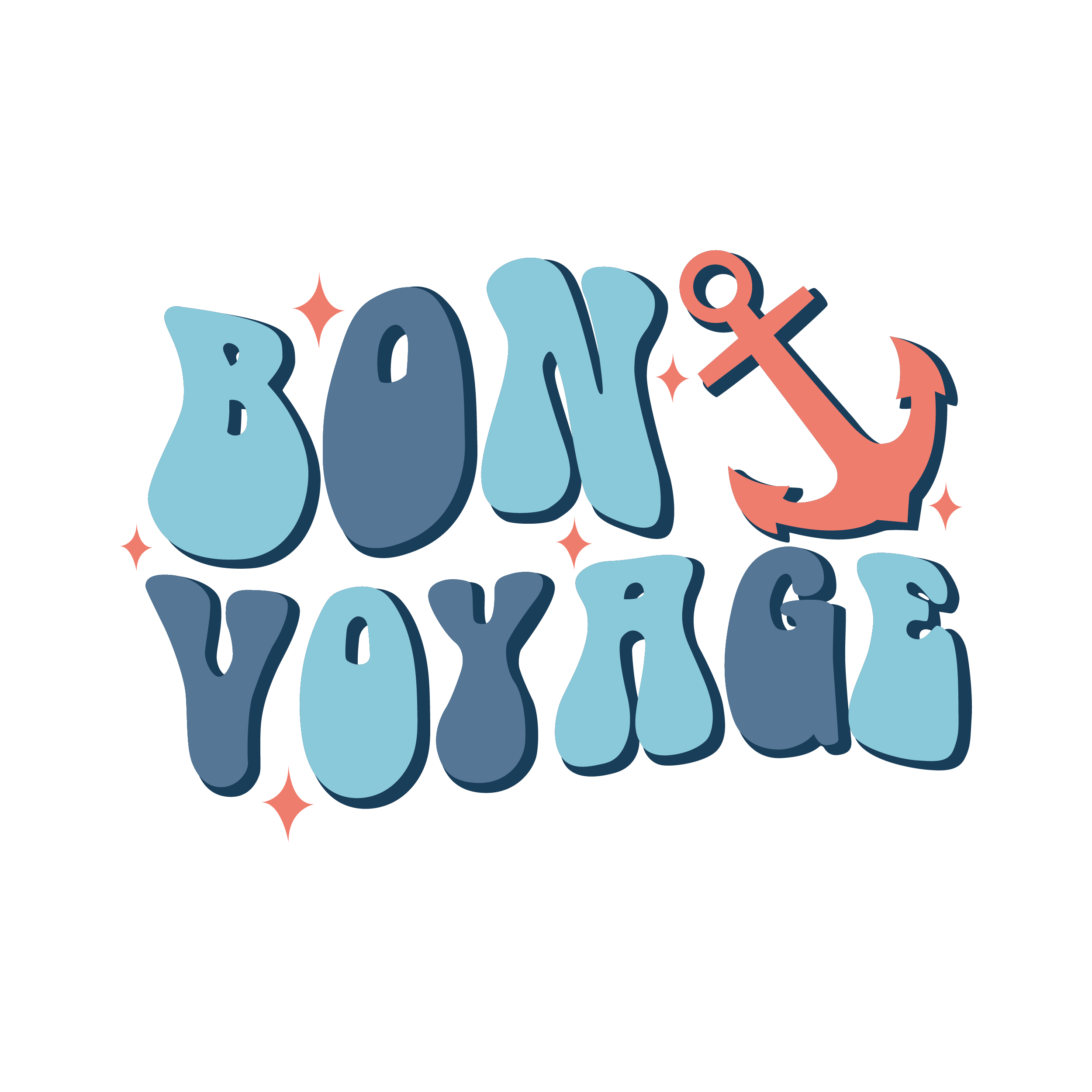 Bon Voyage Nautical Anchor SVG Cuttable Design