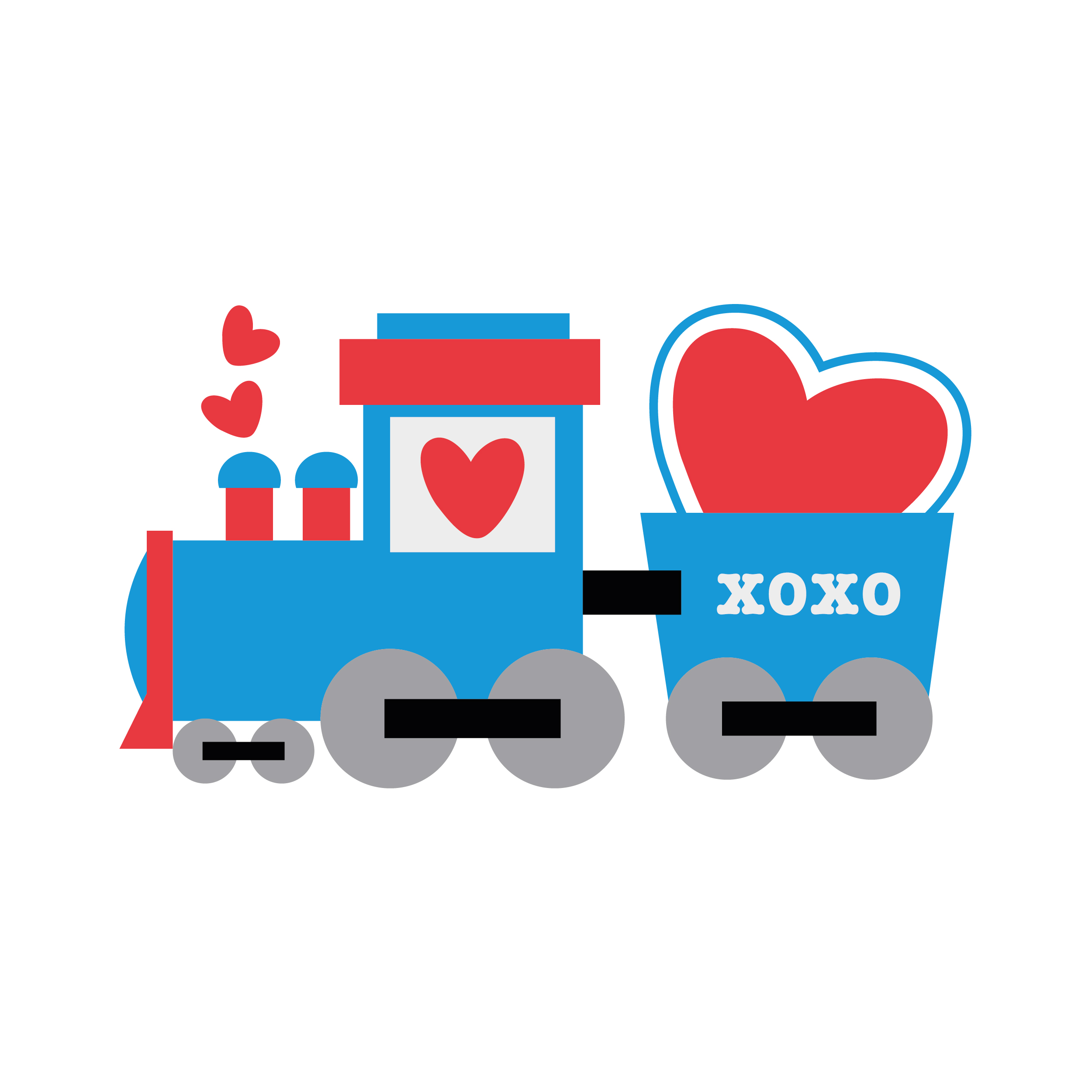 Valentine Train XOXO SVG Cuttable Design