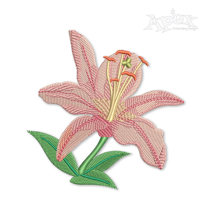Lily Flowers Embroidery Design