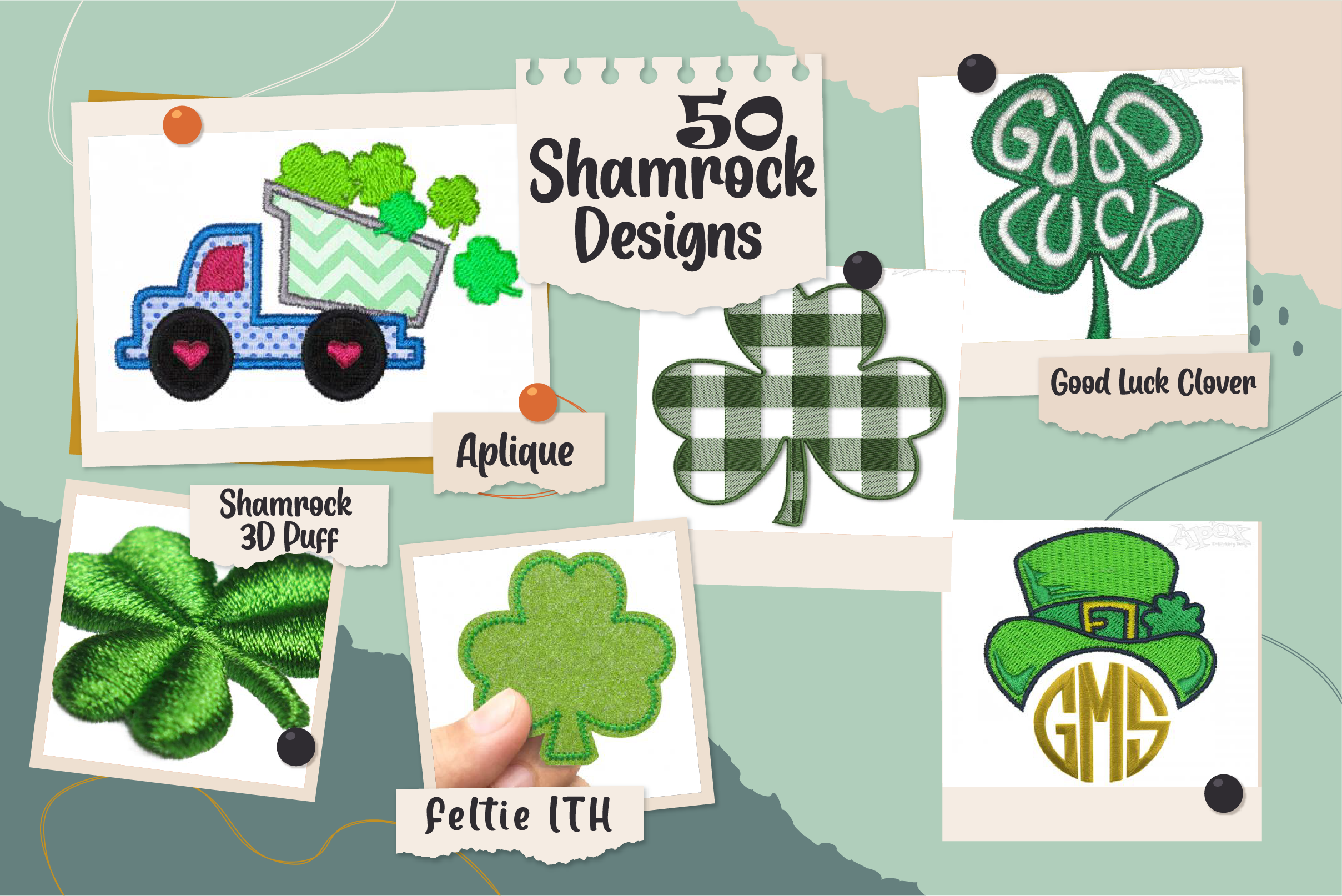 50 Shamrock Embroidery Designs for St. Patrick's Day