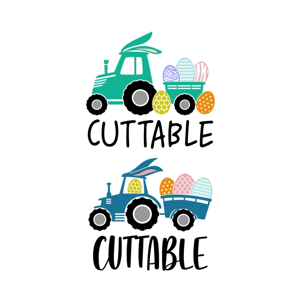 Easter Eggs Tractor SVG Cuttable Designs