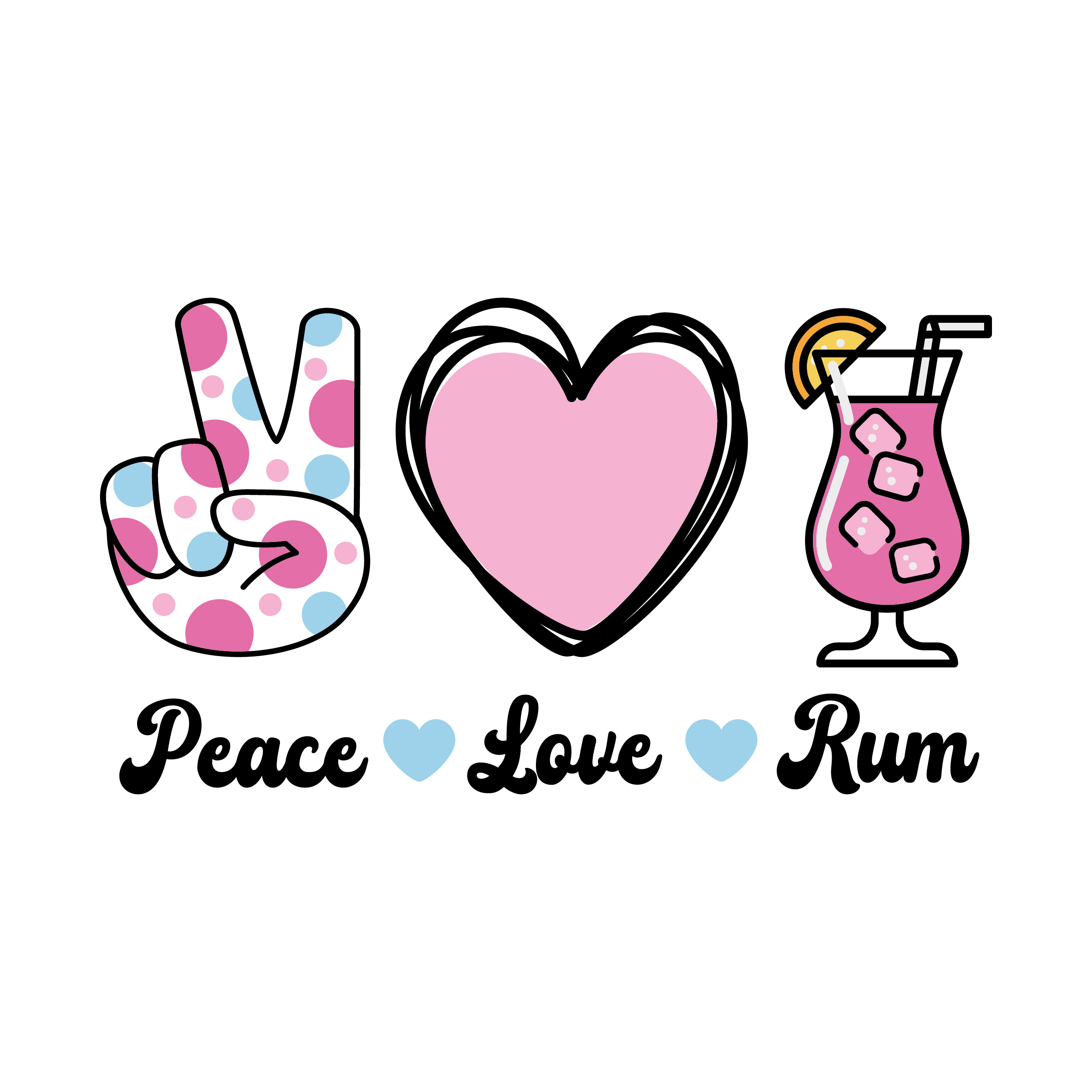 Peace Love Rum SVG Cuttable Design