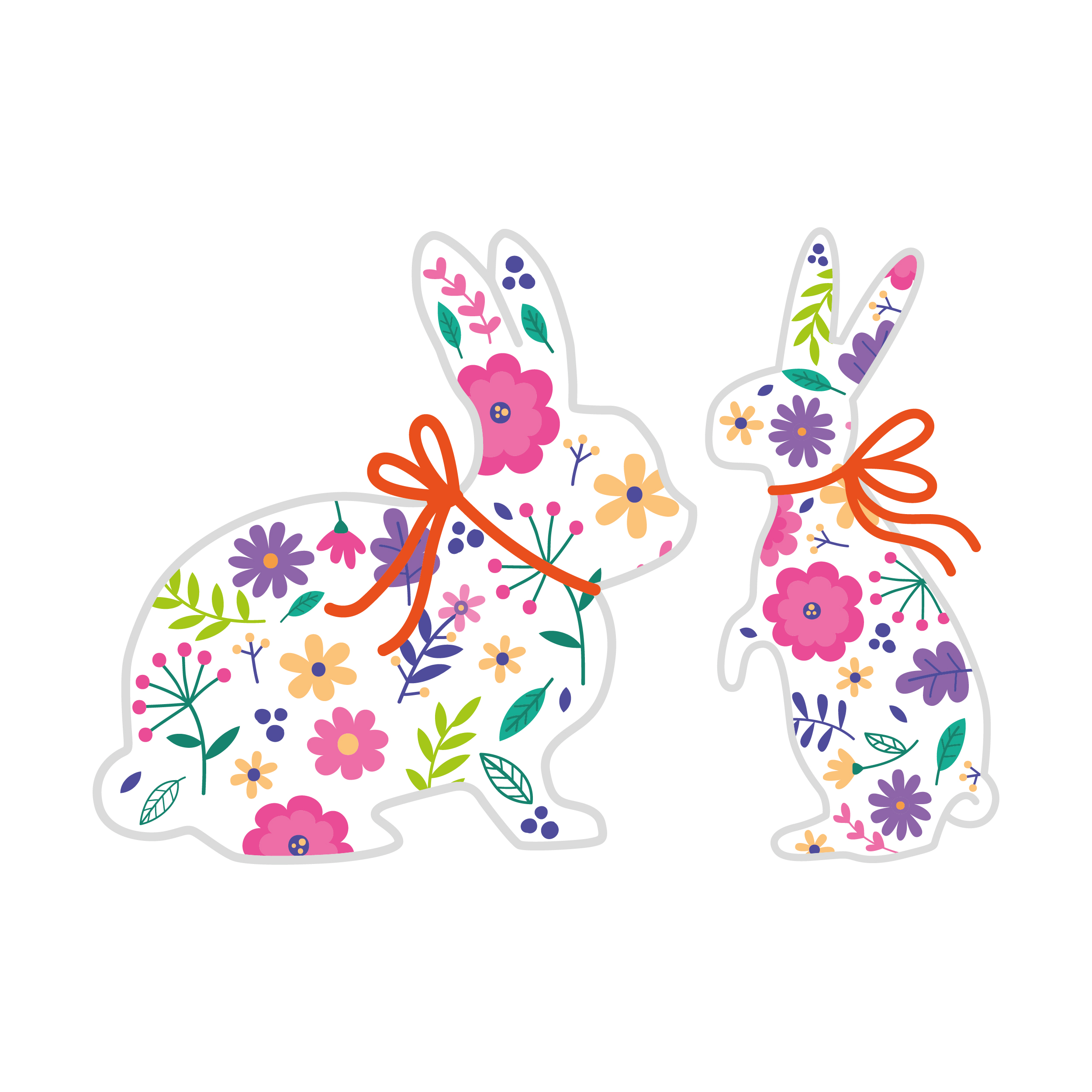 Wildflower Bunny Easter Rabbit SVG Cuttable Designs