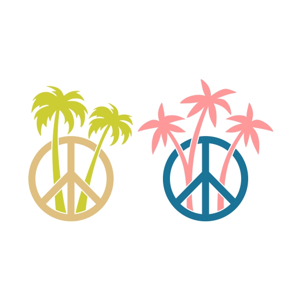 Peace Palm Trees SVG Cuttable Designs
