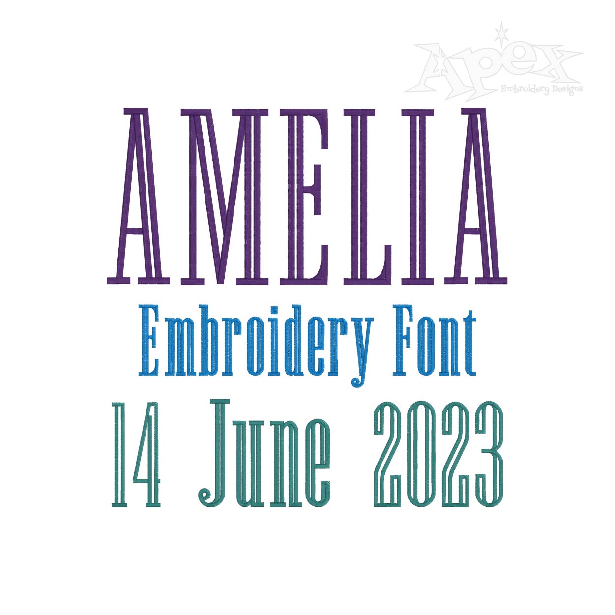 Amelia Embroidery Font