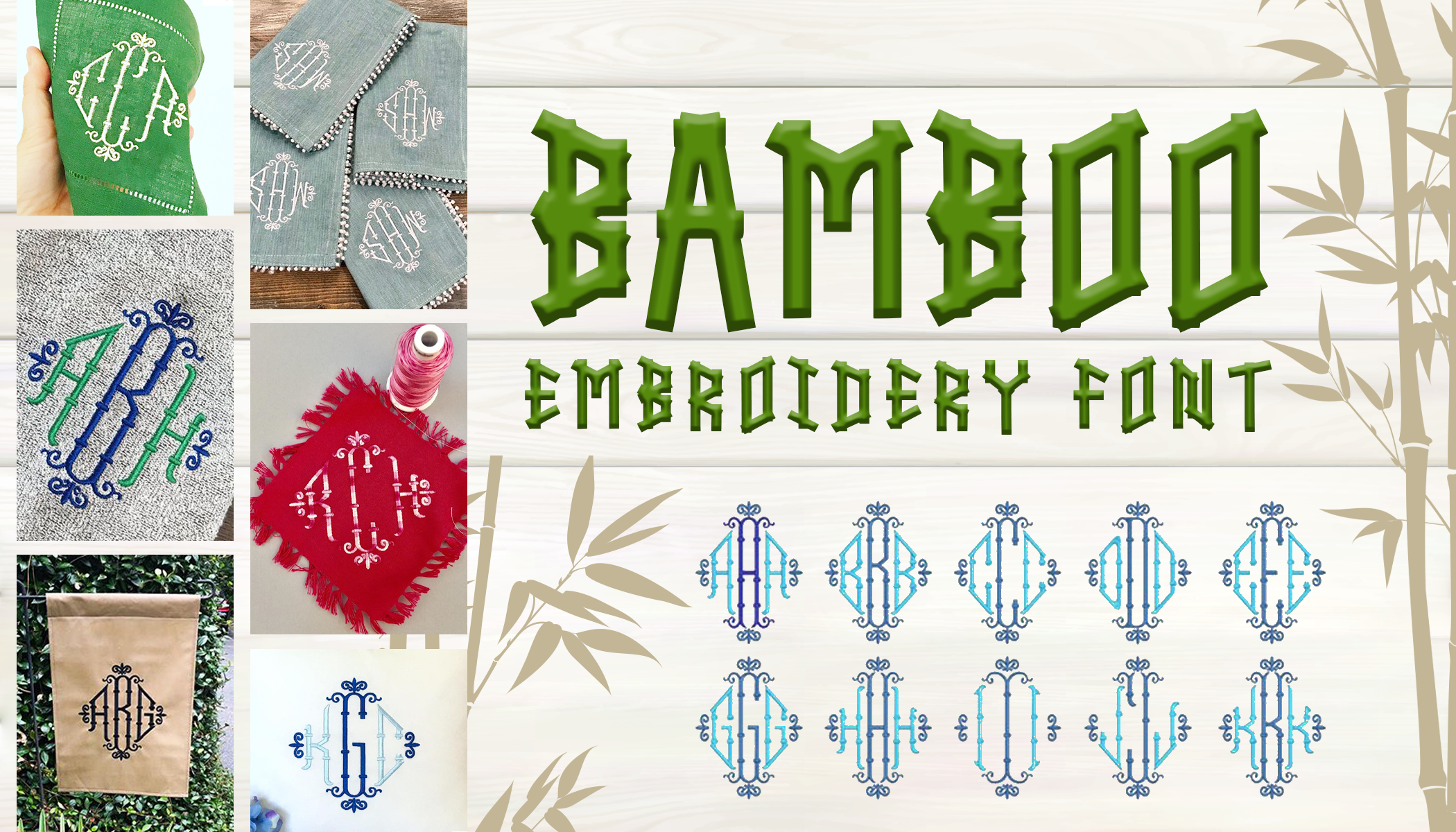Ideas for Bamboo Embroidery Font