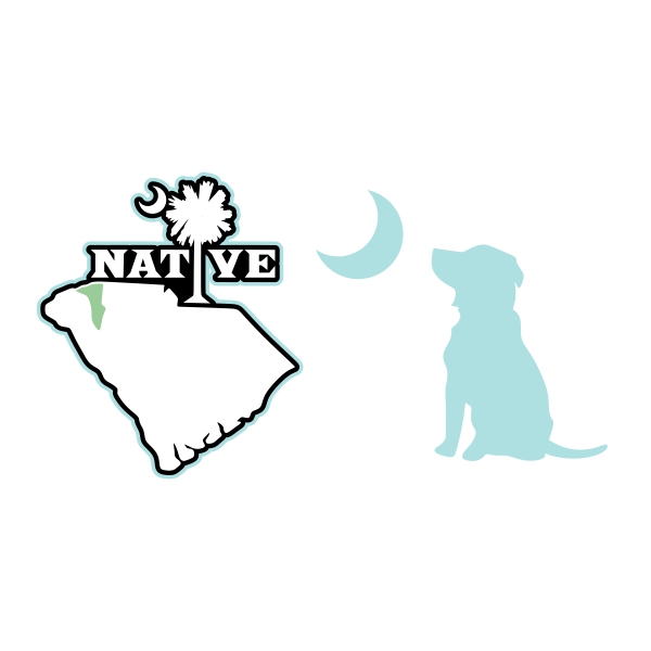 South Carolina State SVG Native SC Dog Moon