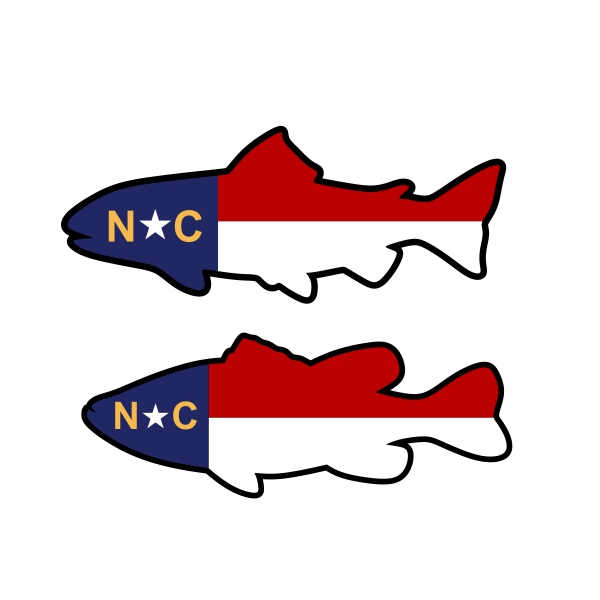 North Carolina Flag Fish SVG Cuttable Design