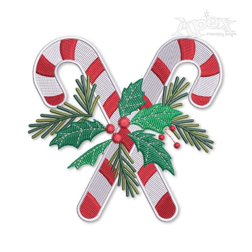 Christmas Holly Candy Cane