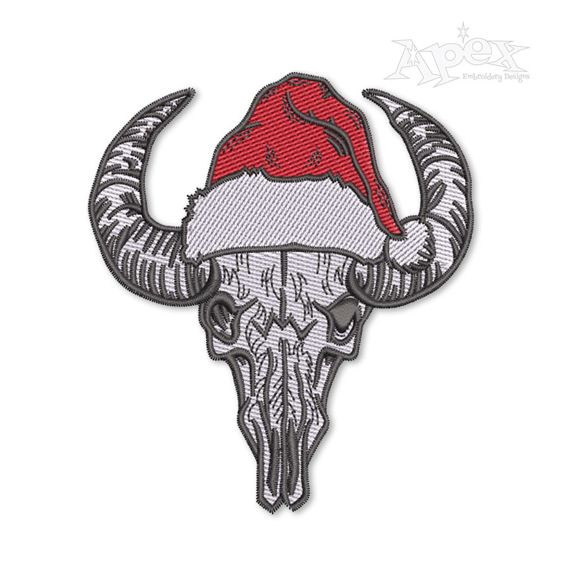 Christmas Longhorn Skull