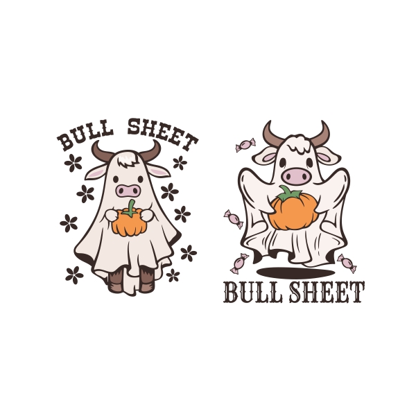 Bull Sheet SVG Cow Bull Halloween Ghost