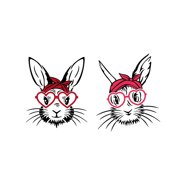 Nerdy Bunny wearing Banana and Glasses SVG