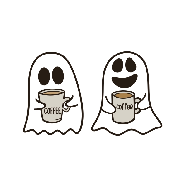 Ghost drinking Coffee SVG