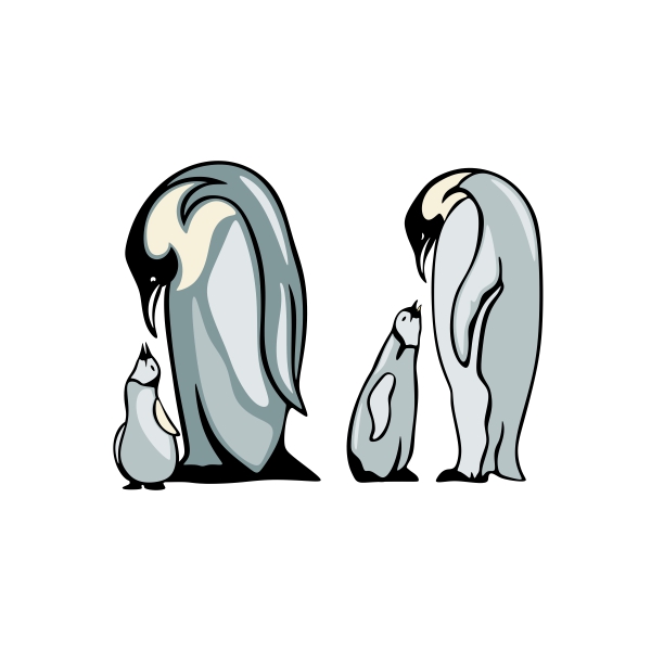 Parent Mother Father and Baby Penguin SVG Cuttable Design