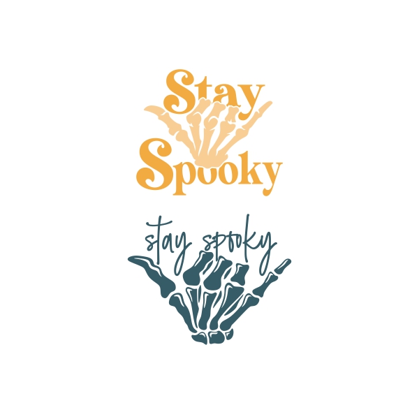 Stay Spooky Halloween Skeleton Shaka Hand Sign SVG