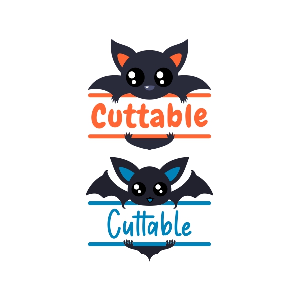 Cute Vampire Bat Split Frame SVG