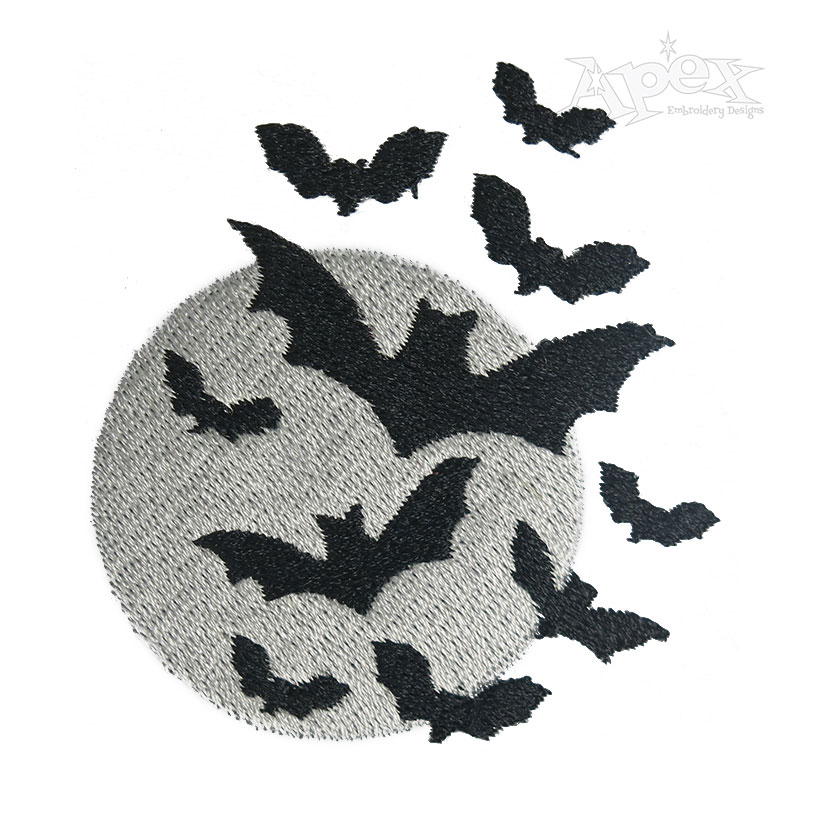 Halloween Moon with Flying Bats