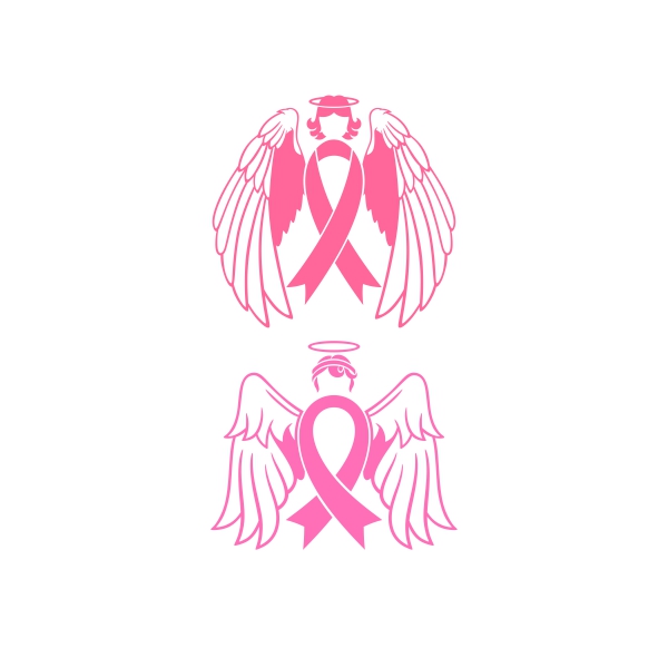 Breast Cancer Angel Ribbon SVG