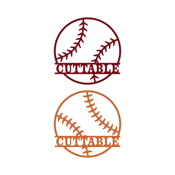 Baseball Split Frame SVG