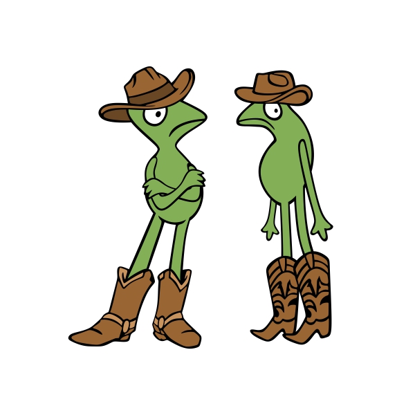 Western Cowboy Frog SVG