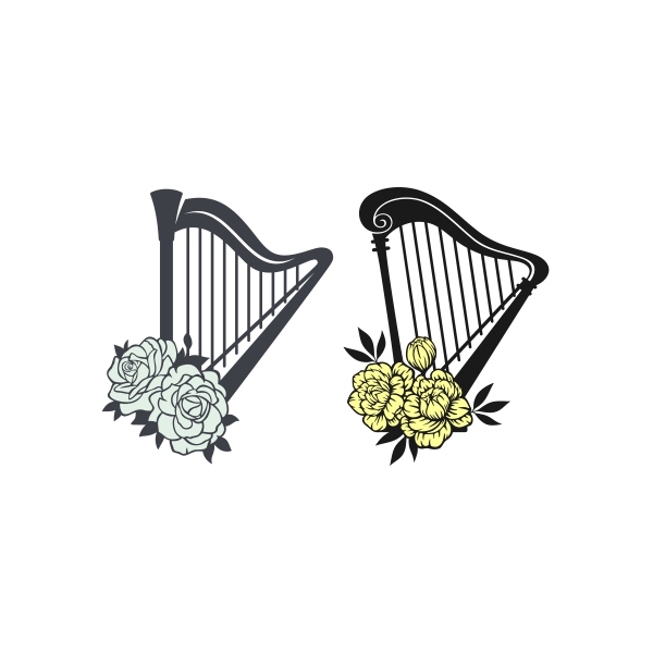 Floral Harp SVG