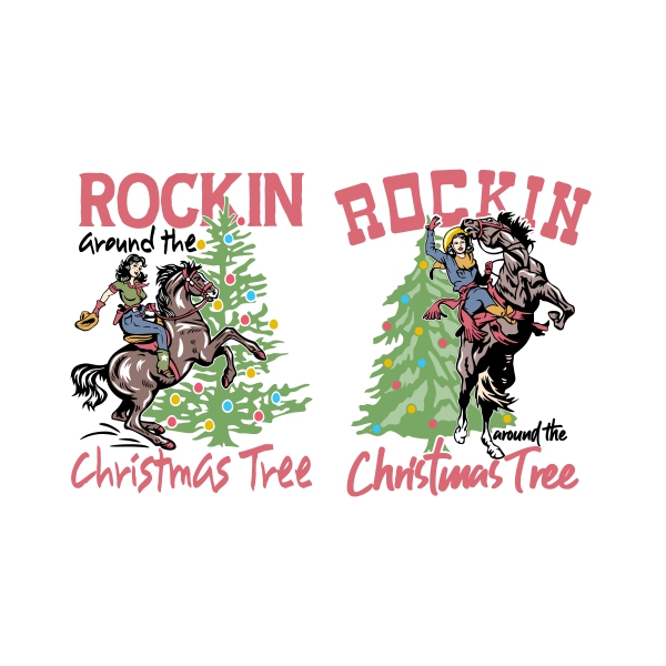 Rockin' Around the Christmas Tree SVG Cowboy Rodeo
