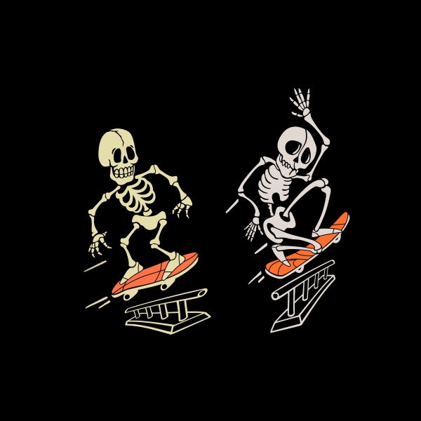 Board Skating Skater Skeleton SVG