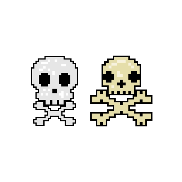 Pixel Cross Bones Skull SVG