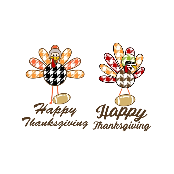 Plaid Turkey Football SVG Happy Thanksgiving