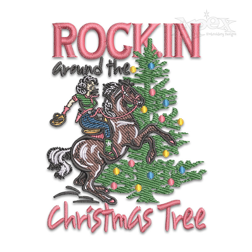 Rockin' Around the Christmas Tree #3 Cowgirl Riding Horse