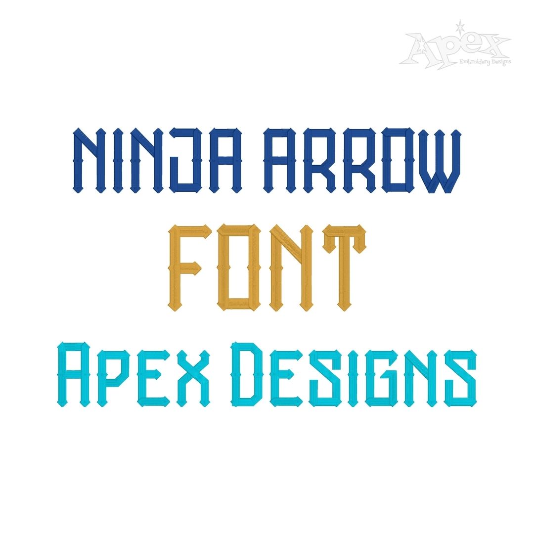 Ninja Arrow Embroidery Font