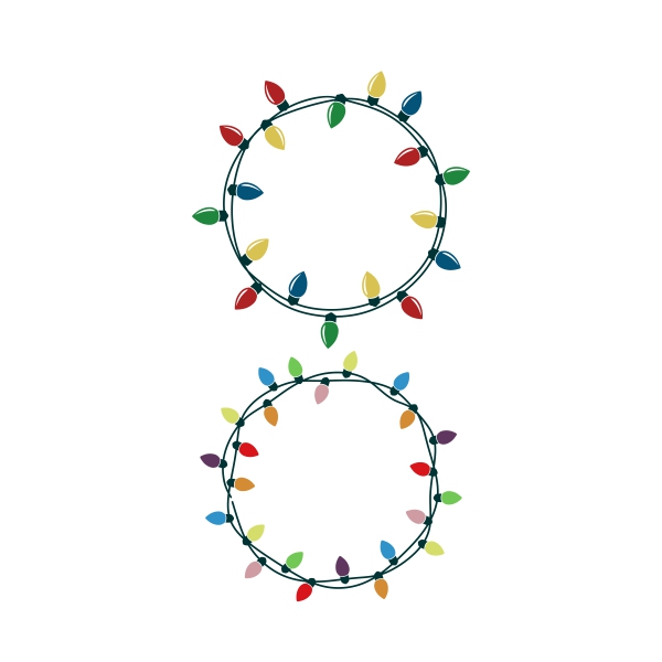 Circle Christmas Light String SVG Cuttable Design