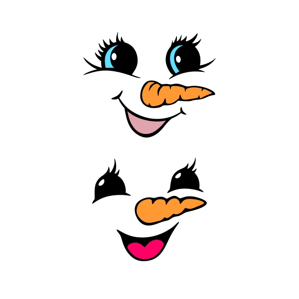 Snowman Girl Face SVG Cuttable Design