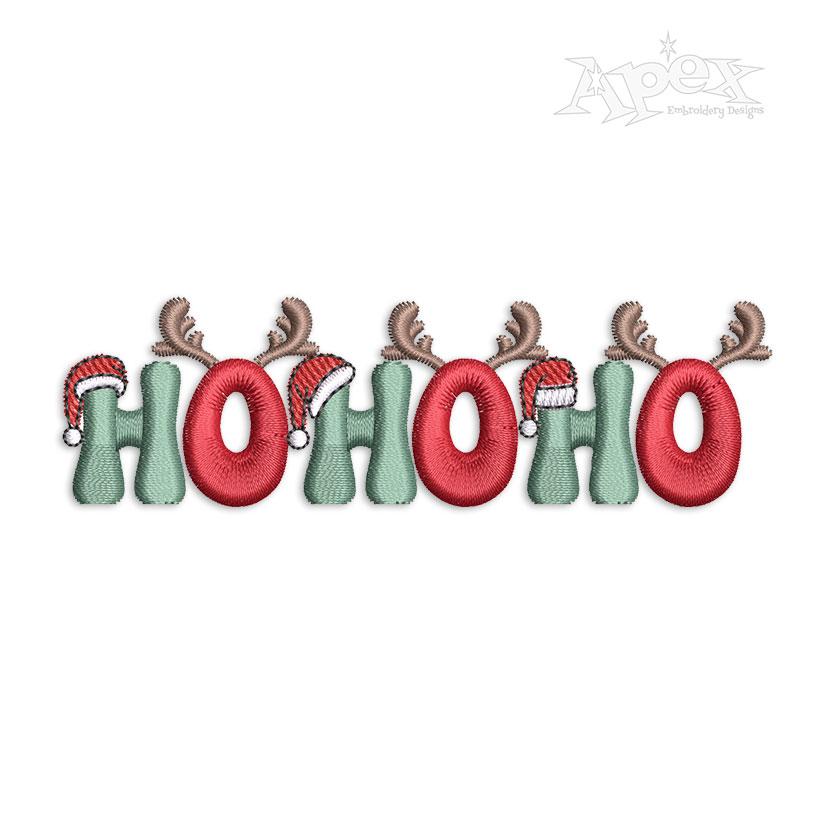 Christmas Ho Ho Ho Machine Embroidery Design by Apex