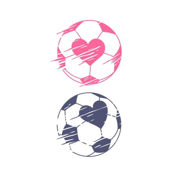 Soccer Heart Ball SVG Cuttable Designs