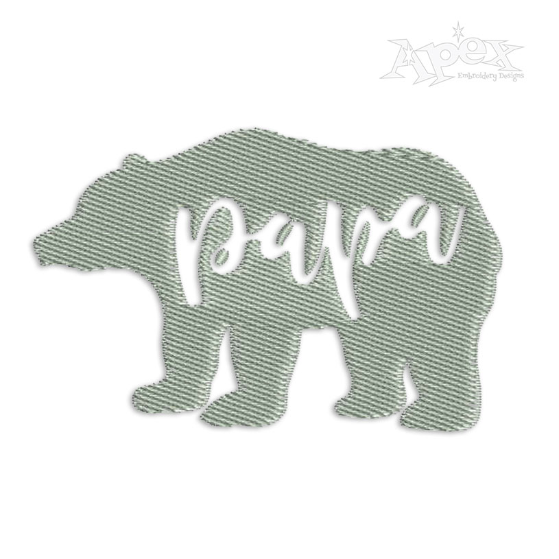 Papa Bear Silhouette Machine Embroidery Design