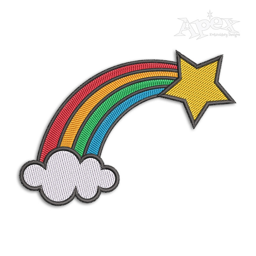 Rainbow Sky Machine Embroidery Design Digital Sewing Pattern Download Art File