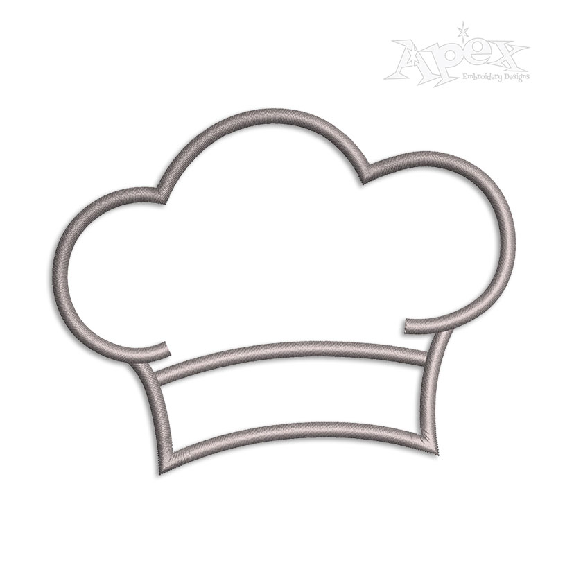 Chef's Hat Toque Applique Machine Embroidery Design Cook Cap