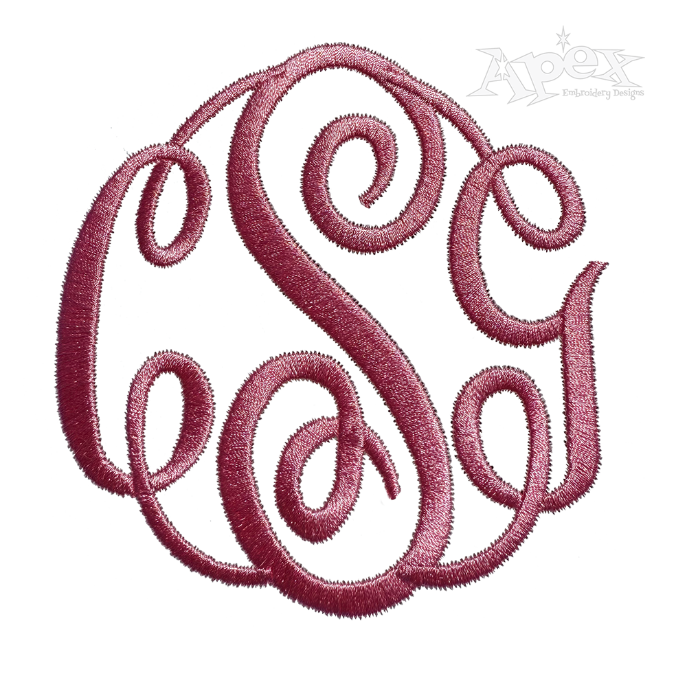 Master Circle Machine Monogram Embroidery Font