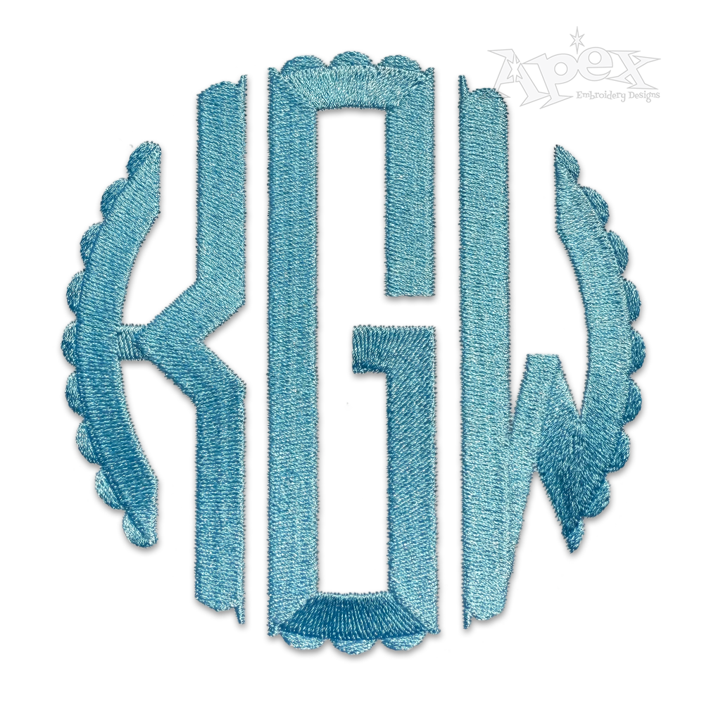 Scallop Large Monogram Machine Embroidery Font