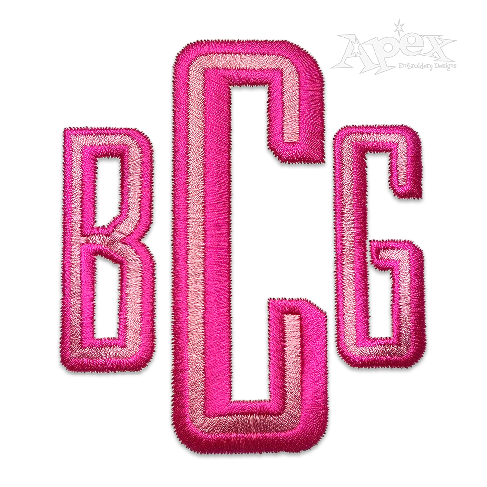 Maxwell Slim Block Machine Embroidery Font - Apex