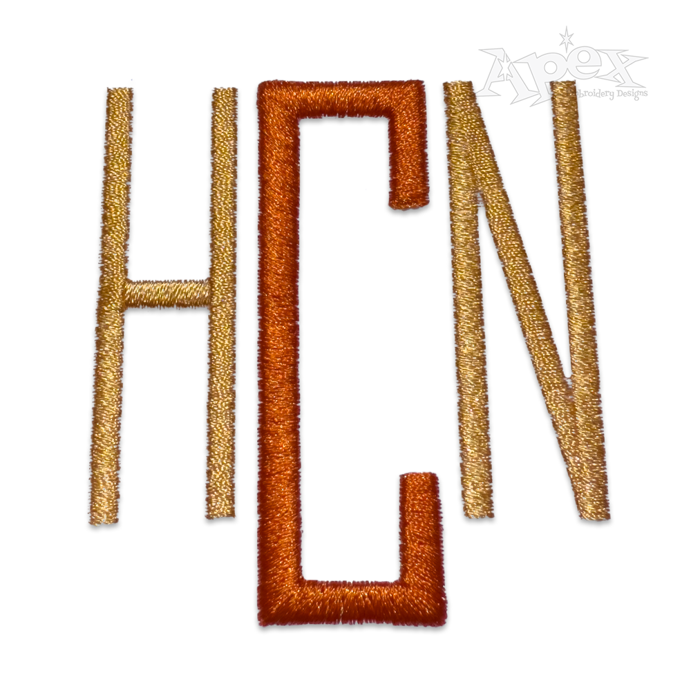 Men Machine Embroidery Font Alphabet by Apex