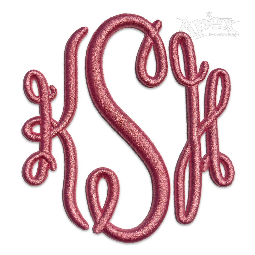 Royal Circle Monogram 3D Puff Embroidery Font