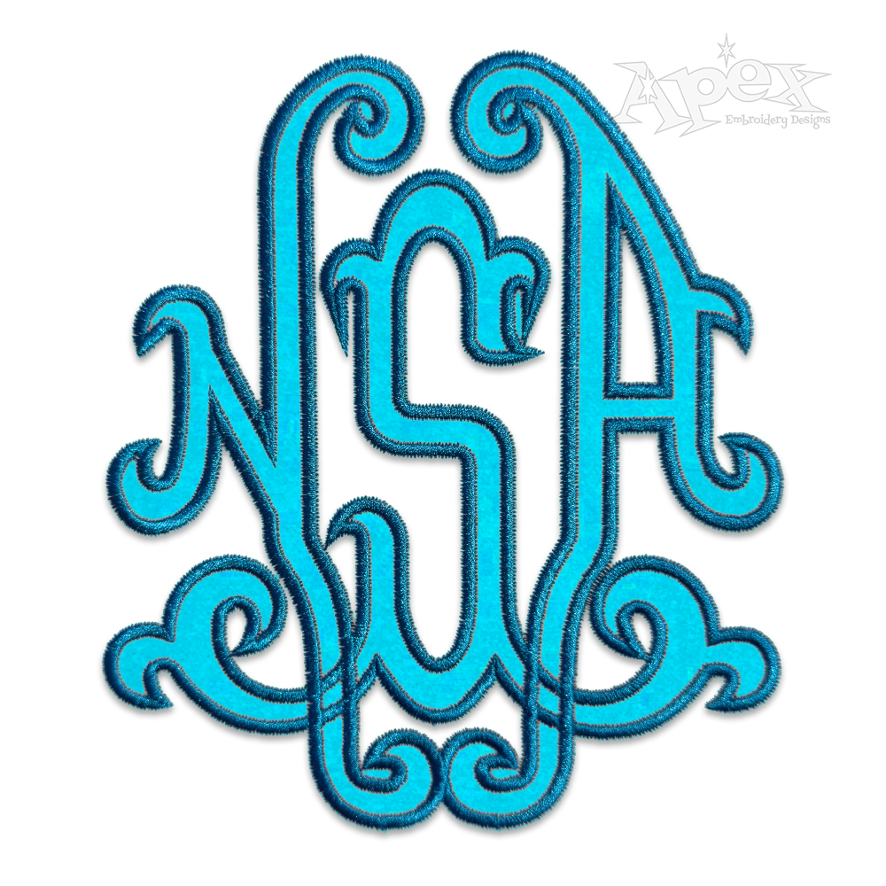 Fleur Monogram Applique Machine Embroidery Fonts